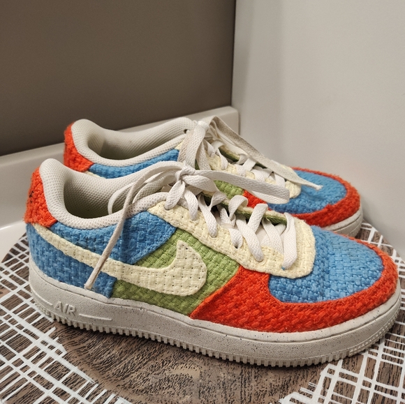 🥳GUC Nike Air Force 1 Low Top LV8 Next Nature TD Hemp Multicolor Sneaker, 6Y - Picture 11 of 16